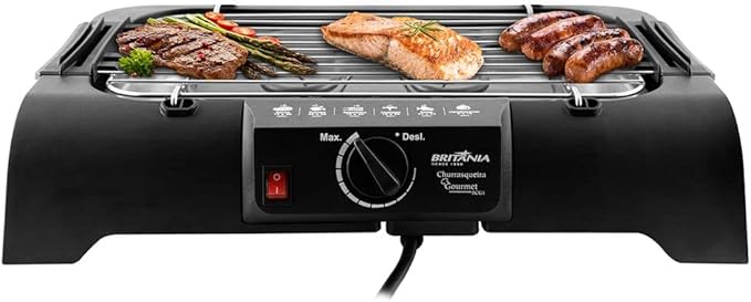 Churrasqueira, Gourmet Bcg1 N, 1200w, Preto, 110v, Britânia