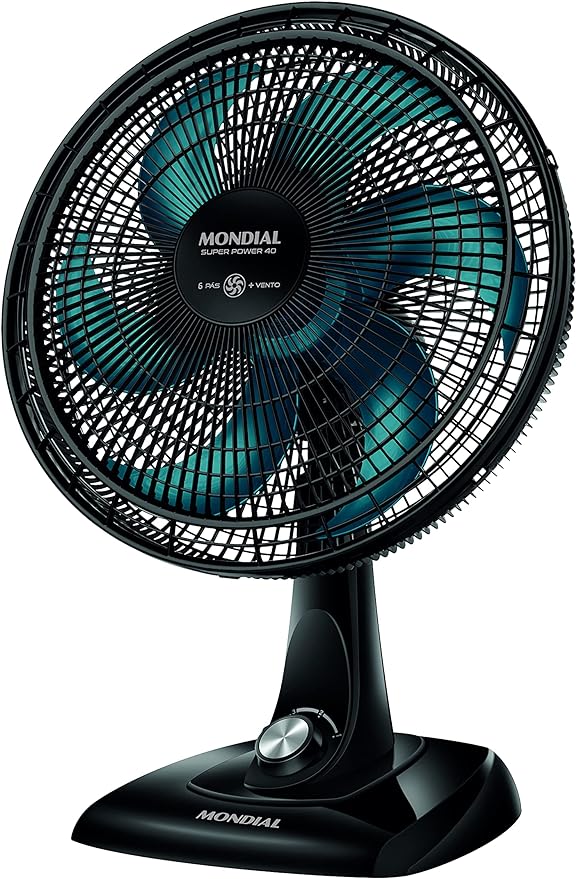 MONDIAL Ventilador de Mesa 40cm Super Power, Preto:Azul Petróleo, 140W, 110V - VSP-40-AP