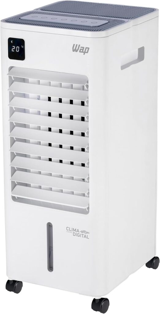 WAP Climatizador de Ar Torre CONTROL DIGITAL 3 em 1 - Climatiza, Umidifica e Ventila, Painel Touch, Controle Remoto e Blocos para Congelamento 127V