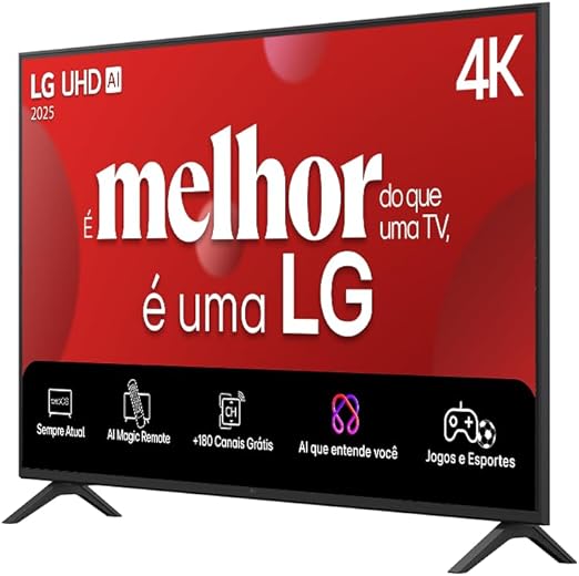 Smart TV 4K 55" LG UHD 55UA85 Processador α7 AI Ger8 4K Super Upscaling Google Cast Alexa Integrado Controle AI Smart Magic WebOS 25