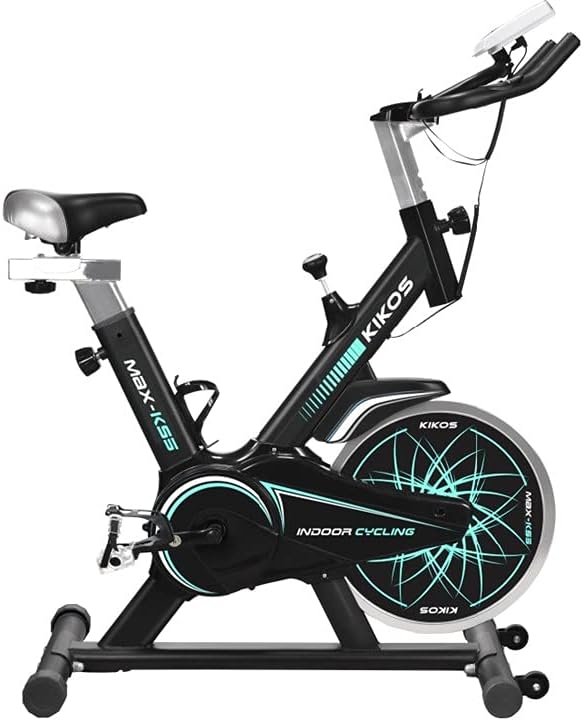 Bicicleta Ergométrica Spinning Kikos Max KS5 Fitness Cardio Musculação com Roda de inércia de 10Kg. silenciosa, resistente e ajustável; assento e guidão reguláveis; Ideal para seus treinos.