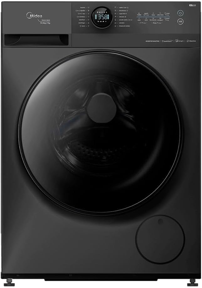 Lava e Seca 10,5kg Midea HealthGuard Titanium Conectada MF200D105WB/GK-01