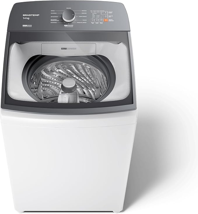 Máquina de Lavar Branca 14kg Brastemp com Smart Sensor e Lavagem Rápida - BWJ14AB