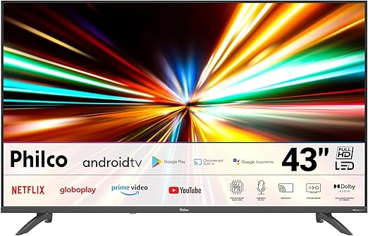 Smart TV 43" Philco Android TV Full HD Borda Infinita P43EAA