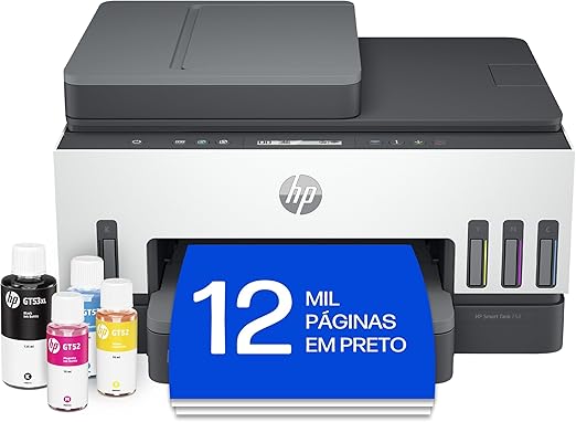 Impressora Multifuncional HP Smart Tank 754 Tanque de Tinta Colorida Wi-Fi Scanner Duplex, Bluetooth. Funções: Imprimir, Copiar, Digitalizar.
