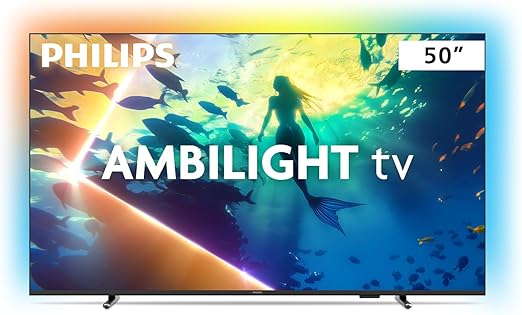 PHILIPS, Smart TV Ambilight 50 4K, 50PUG8100:78, Comando de Voz, HDR10+:Dolby Atmos, VRR:ALLM, Bluetooth