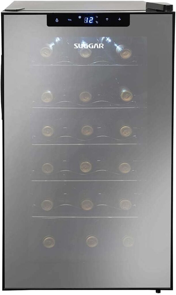 SUGGAR ADEGA CLIMATIZADA CANNES 18 GARRAFAS PAINEL TOUCH PRETA 110V AD1811PT