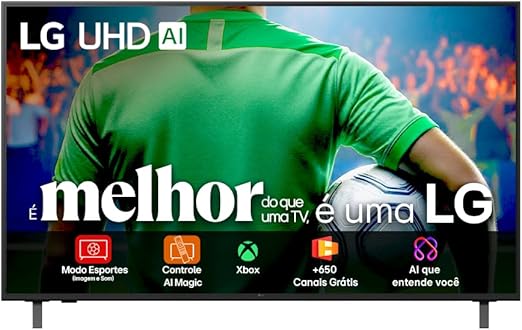 Smart TV 4K 50 LG UHD 50UA85 Processador α7 AI Ger8 4K Super Upscaling Google Cast Alexa Integrado Controle AI Smart Magic WebOS 25