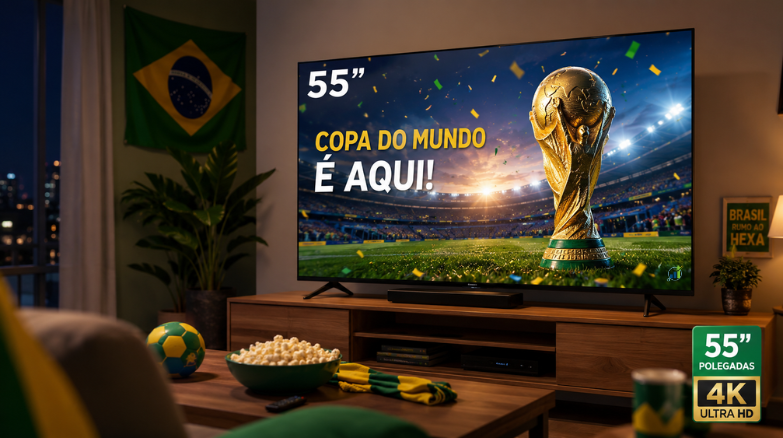 As Melhores Smart TVs 55 Polegadas para a Copa do Mundo 2026