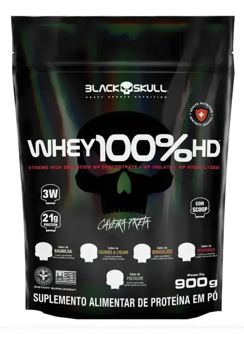 Whey 100% HD Black Skull Refil