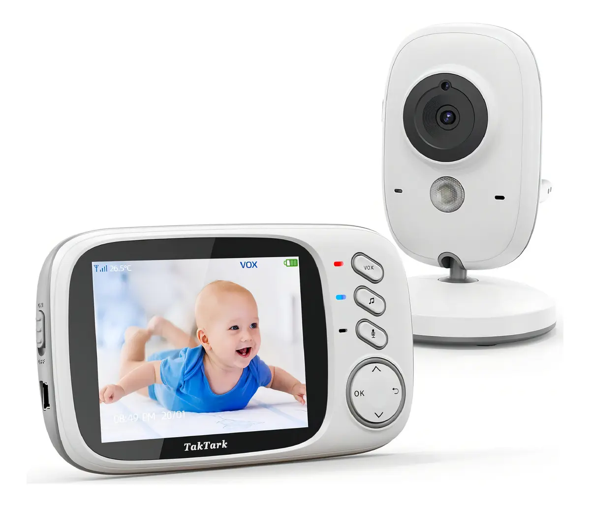 TakTark BM603 Babá Eletrônica Com Câmera Noturna Automática