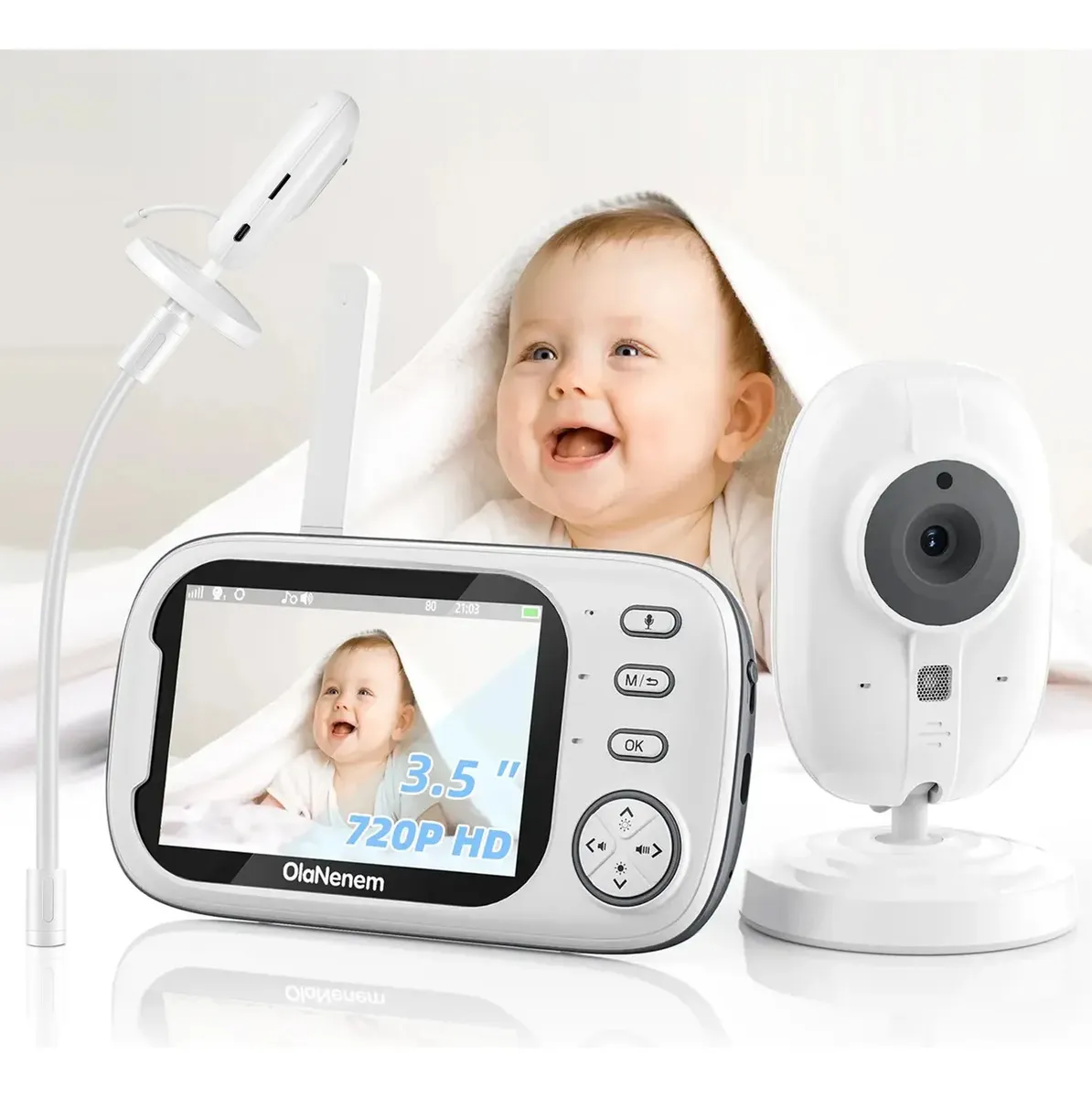 Babá Eletrônica OLANENEM Com Tela de 3.5 Polegadas HD