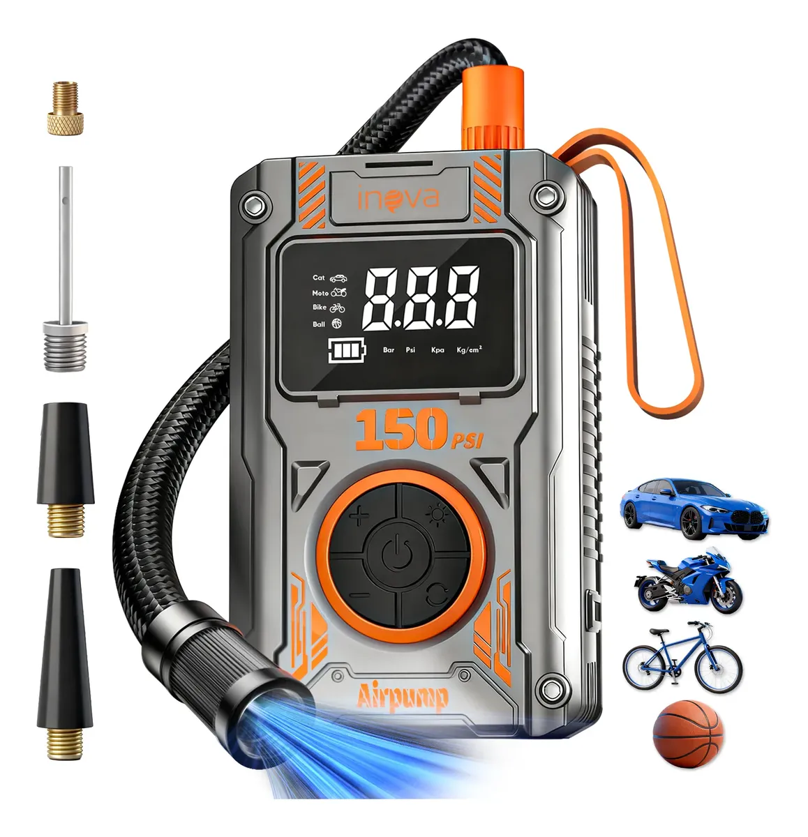 Compressor Ar Calibrador Portátil Digital Inova CQB-12880