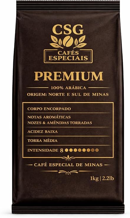 Café Premium Torrado em Grãos CSG 1kg