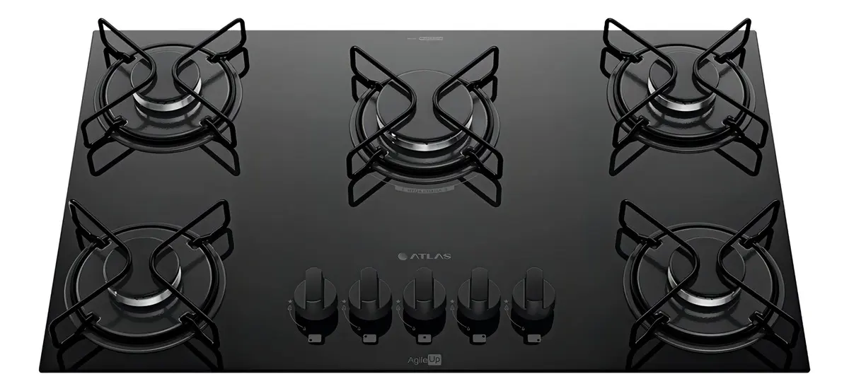 Cooktop Atlas Agile Up 5 Bocas a Gás Mega Chama