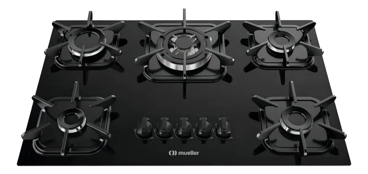 Cooktop Mueller 5 Bocas com Queimador Tripla Chama